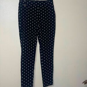 The Limited Pull on Black and White Polk-A-Dot Dotted Office Wear Slacks
